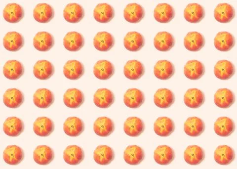 Creative summer pattern with peaches on a pink background Stock Photos