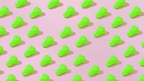 Creative summer salad pattern flat lay on pastel pink background minimalism Stock Footage 331715015