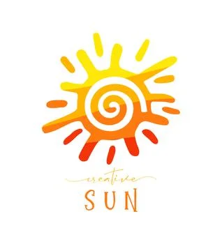 Creative sun cute logotype concept Ilustração Stock