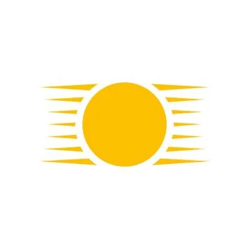 Creative Sun or summer Logo Design Template. Vector illustration isolated on  Stock Illustration