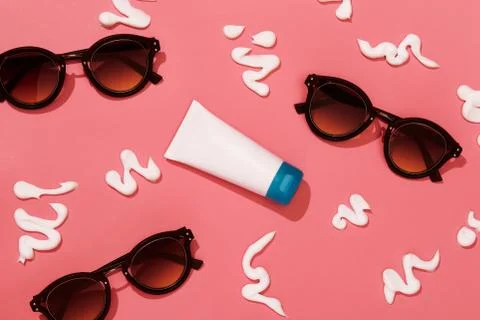 Creative sunscreen illustration. Stock Photos