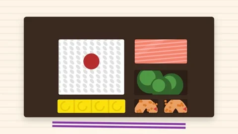 Creative Sushi Ingredients Flat Lay: Salmon, Rice, Wasabi, Ginger, and Soy .. Stock Footage 346660447