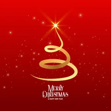 Creative swirl christmas tree design with sparkles Stock Illustration