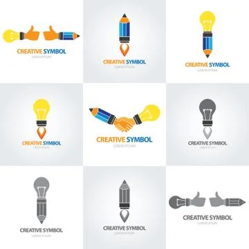 Creative symbol set Stock Illustration