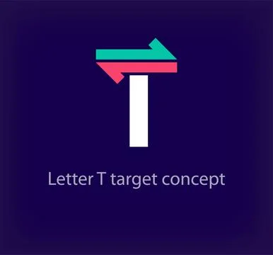 Creative T letter arrow logo design. Stock Illustration