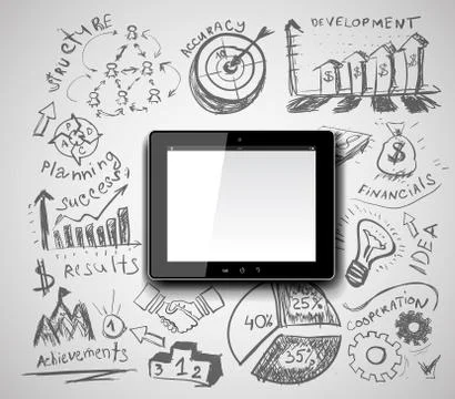 Creative tablet pc idea Stock Illustration