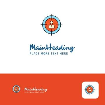 Creative Target Logo Design. Flat color Logo place for Tagline. Vector Illust Stock Illustration