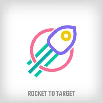 Creative target rocket sign logo. Stock Illustration