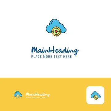 Creative Targeted cloud  Logo Design. Flat color Logo place for Tagline. Vect Stock Illustration