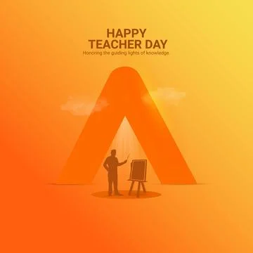 Creative teacher day ads design. World teacher day, Celebrated in United St.. Illustrazione stock