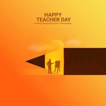 Creative teacher day ads design. World teacher day, Celebrated in United St.. Stock Illustration