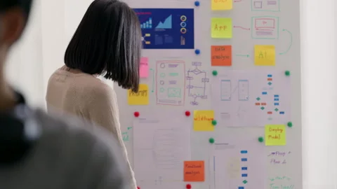Creative Team Analyzing Data and Developing Software in Modern Office. Video stock 300246442