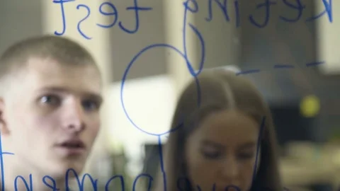 Creative team brainstorming and sharing ideas Stock Footage 72564298