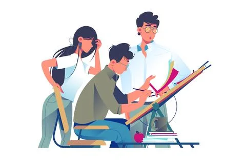 Creative Team Brainstorming Stock Illustration