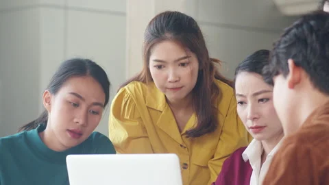 Creative team brainstorming meeting ideas mobile application software at office. Stock Footage 132300801