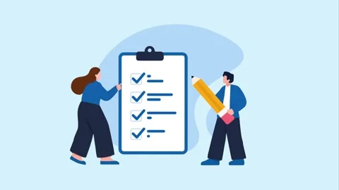Creative team collaborating with giant pencil flat animation 2D animation Stock Footage 341844059