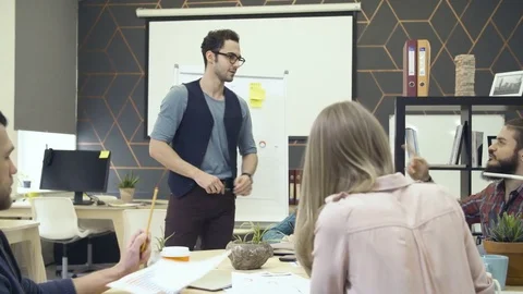 Creative team discussing project in office Stock Footage 72547948