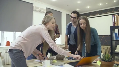 Creative team discussing project in office Stock Footage 72548540