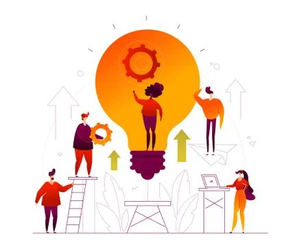 Creative team - flat design style colorful illustration Stock Illustration