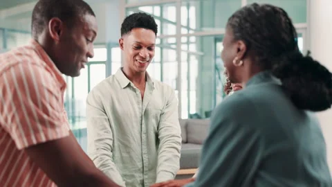 Creative team, hand stack and excited in office for collaboration, project Stock Footage 300967983