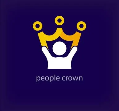 Creative team leader crown logo. Stock Illustration