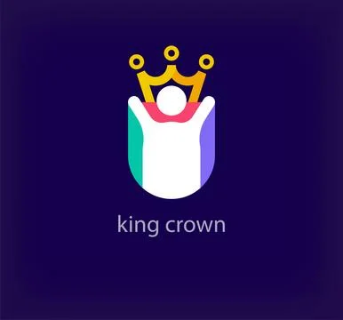 Creative team leader crown shield logo. Stock Illustration