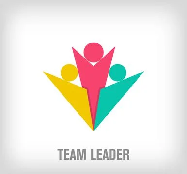 Creative team leader logo. Unique color transitions. Stock Illustration
