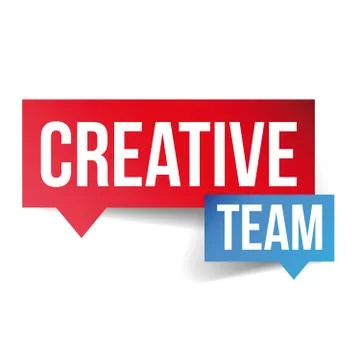 Creative Team lettering speech bubble Illustrazione stock