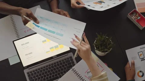 Creative Team Sharing Marketing Ideas in Office Slow Motion Stock Footage 320090918