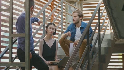 Creative team  stylish startup small business  casual meeting  . Stock-Footage 81065146