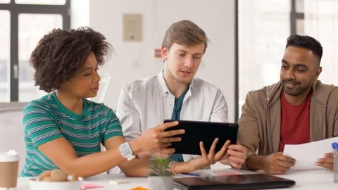 Creative team with tablet pc working at office Stock Footage 88282070