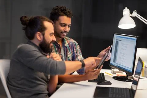 Creative team with tablet pc working at office Stock Photos