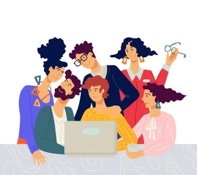 Creative team working together in friendly partnership environment. Stock Illustration