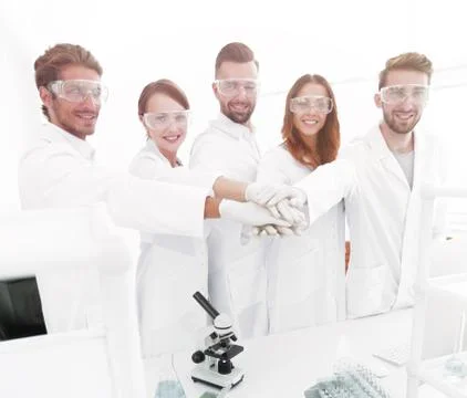 Creative team of young scientists. Stock Photos