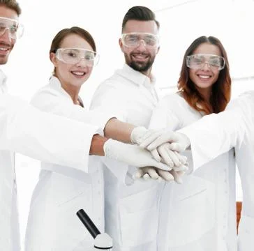 Creative team of young scientists. Stock Photos