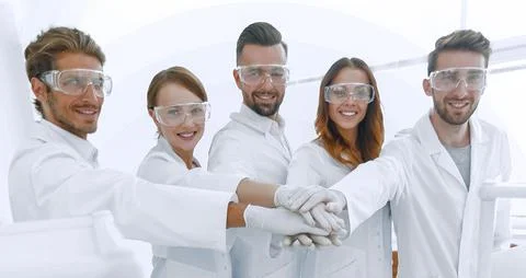 Creative team of young scientists. Foto stock