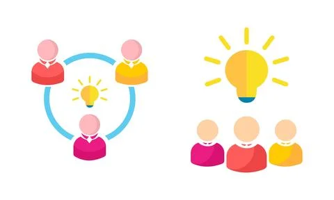 Creative Teamwork And Idea Sharing Concept For Business Projects Stock Illustration