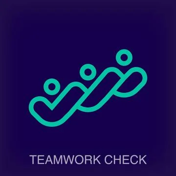 Creative teamwork check logo. Stock Illustration