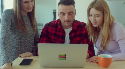 Creative teamwork group celebrating good news Stock Footage 62948364