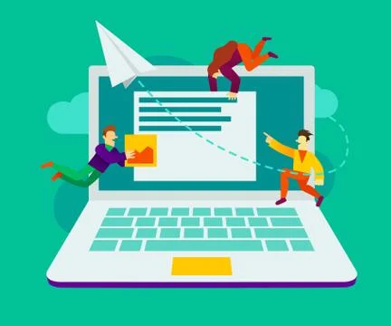 Creative teamwork. Group of small are building a business project on the Stock Illustration
