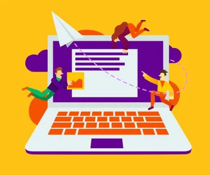Creative teamwork. Group of small are building a business project on the Stock Illustration