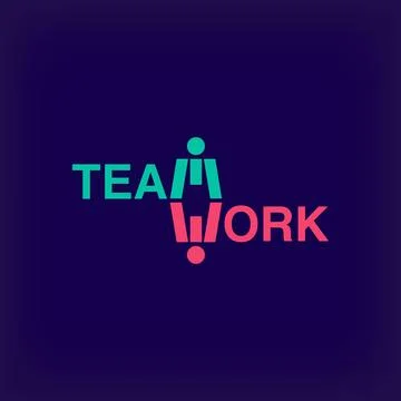 Creative teamwork letters logo. Stock Illustration