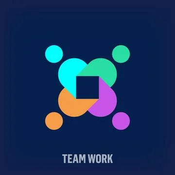 Creative teamwork logo. Stock Illustration