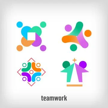 Creative teamwork logo. Stock Illustration