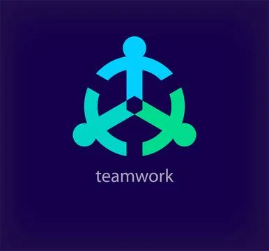 Creative teamwork logo. Stock Illustration