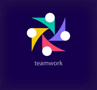 Creative teamwork logo. Stock Illustration