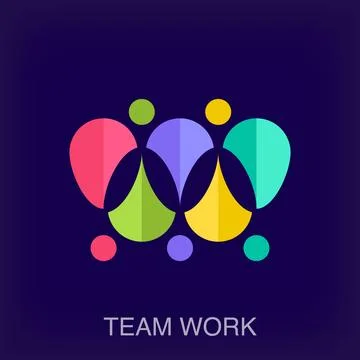 Creative teamwork logo. Stock Illustration