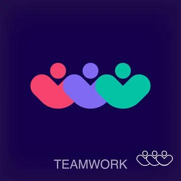 Creative teamwork logo. Stock Illustration