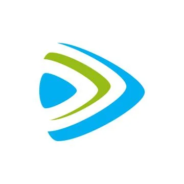 Creative tech media play button logo design icon vector template Stock Illustration