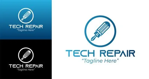 Creative Tech Repair Logo Stock Illustration